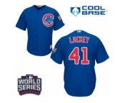 Youth Majestic Chicago Cubs #41 John Lackey Authentic Royal Blue Alternate 2016 World Series Bound Cool Base MLB Jersey