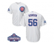 Youth Majestic Chicago Cubs #56 Hector Rondon Authentic White Home 2016 World Series Champions Cool Base MLB Jersey