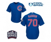 Youth Majestic Chicago Cubs #70 Joe Maddon Authentic Royal Blue Alternate 2016 World Series Bound Cool Base MLB Jersey