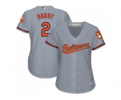 Women's Baltimore Orioles #2 JJ Hardy Majestic Grey Road Cool Base Jersey