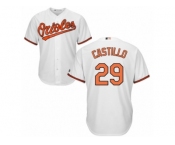 Youth Majestic Baltimore Orioles #29 Welington Castillo Authentic White Home Cool Base MLB Jersey