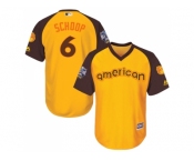 Youth Majestic Baltimore Orioles #6 Jonathan Schoop Authentic Yellow 2016 All-Star American League BP Cool Base MLB Jersey