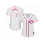 Women Majestic Houston Astros #10 Yuli Gurriel Replica White Fashion Cool Base MLB Jersey