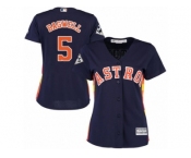 Women Majestic Houston Astros #5 Jeff Bagwell Authentic Navy Blue Alternate 2017 World Series Bound Cool Base MLB Jersey