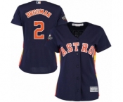 Women's Houston Astros #2 Alex Bregman Authentic Navy Blue Alternate Cool Base 2019 World Series Bound Baseball Jersey