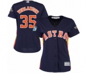 Women's Houston Astros #35 Justin Verlander Authentic Navy Blue Alternate Cool Base 2019 World Series Bound Baseball Jersey