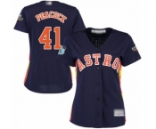 Women's Houston Astros #41 Brad Peacock Authentic Navy Blue Alternate Cool Base 2019 World Series Bound Baseball Jersey