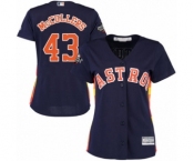 Women's Houston Astros #43 Lance McCullers Authentic Navy Blue Alternate Cool Base 2019 World Series Bound Baseball Jersey