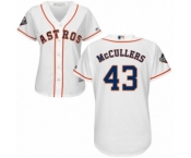 Women's Houston Astros #43 Lance McCullers Authentic White Home Cool Base 2019 World Series Bound Baseball Jersey