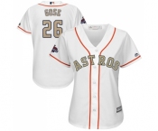 Women's Majestic Houston Astros #26 Anthony Gose Authentic White 2018 Gold Program Cool Base MLB Jersey