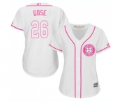 Women's Majestic Houston Astros #26 Anthony Gose Authentic White Fashion Cool Base MLB Jersey