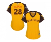 Women's Majestic Houston Astros #28 Colby Rasmus Authentic Yellow 2016 All-Star American League BP Cool Base MLB Jersey