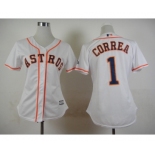 women mlb jerseys houston astros #1 correa white