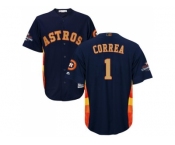Youth Houston Astros #1 Carlos Correa Navy Blue 2018 Gold Program Cool Base Stitched MLB Jersey