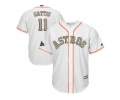 Youth Houston Astros #11 Evan Gattis White 2018 Gold Program Cool Base Stitched Baseball Jersey