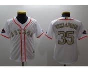 Youth Houston Astros #35 Justin Verlander White 2018 Gold Program Cool Base Stitched MLB Jersey