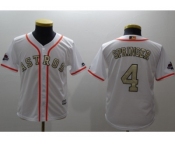 Youth Houston Astros #4 George Springer White 2018 Gold Program Cool Base Stitched MLB Jersey