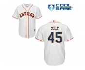 Youth Houston Astros #45 Gerrit Cole White Cool Base Stitched MLB Jersey