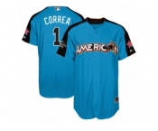 Youth Majestic Houston Astros #1 Carlos Correa Replica Blue American League 2017 MLB All-Star MLB Jersey