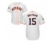 Youth Majestic Houston Astros #15 Carlos Beltran Replica White Home 2017 World Series Bound Cool Base MLB Jersey