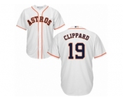Youth Majestic Houston Astros #19 Tyler Clippard Replica White Home Cool Base MLB Jersey