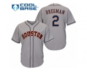 Youth Majestic Houston Astros #2 Alex Bregman Authentic Grey Road Cool Base MLB Jersey