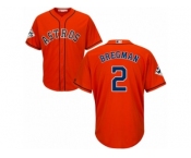 Youth Majestic Houston Astros #2 Alex Bregman Replica Orange Alternate 2017 World Series Bound Cool Base MLB Jersey