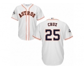 Youth Majestic Houston Astros #25 Jose Cruz Jr. Replica White Home 2017 World Series Bound Cool Base MLB Jersey