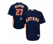 Youth Majestic Houston Astros #27 Jose Altuve Replica Navy Blue Alternate 2017 World Series Bound Cool Base MLB Jersey