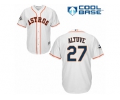 Youth Majestic Houston Astros #27 Jose Altuve Replica White Home 2017 World Series Bound Cool Base MLB Jersey