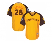 Youth Majestic Houston Astros #28 Colby Rasmus Authentic Yellow 2016 All-Star American League BP Cool Base MLB Jersey