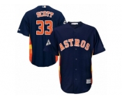 Youth Majestic Houston Astros #33 Mike Scott Replica Navy Blue Alternate 2017 World Series Bound Cool Base MLB Jersey