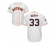 Youth Majestic Houston Astros #33 Mike Scott Replica White Home 2017 World Series Bound Cool Base MLB Jersey