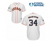 Youth Majestic Houston Astros #34 Nolan Ryan Replica White Home 2017 World Series Bound Cool Base MLB Jersey