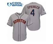 Youth Majestic Houston Astros #4 George Springer Replica Grey Road 2017 World Series Bound Cool Base MLB Jersey