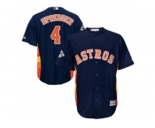 Youth Majestic Houston Astros #4 George Springer Replica Navy Blue Alternate 2017 World Series Bound Cool Base MLB Jersey