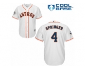 Youth Majestic Houston Astros #4 George Springer Replica White Home 2017 World Series Bound Cool Base MLB Jersey