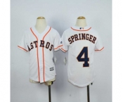 youth mlb jerseys houston astros #4 springer white
