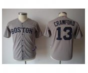 youth mlb jerseys boston red sox #13 crawford grey
