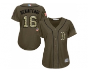 Women Boston Red Sox #16 Andrew Benintendi Green Salute to Service Stitched MLB Jersey