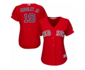 Women Majestic Boston Red Sox #19 Jackie Bradley Jr Authentic Red Alternate Home MLB Jersey