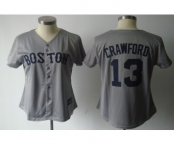 women mlb jerseys boston red sox #13 crawford grey