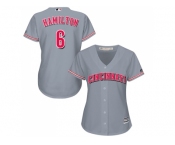 Women's Cincinnati Reds #6 Billy Hamilton Grey Road Stitched MLB Jersey
