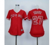 women mlb jerseys los angeles angels #27 trout red