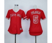 women mlb jerseys los angeles angels #5 pujols red