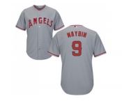 Youth Los Angeles Angels Of Anaheim #9 Cameron Maybin Grey Cool Base Stitched MLB Jersey