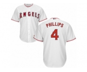 Youth Majestic Los Angeles Angels of Anaheim #4 Brandon Phillips Authentic White Home Cool Base MLB Jersey