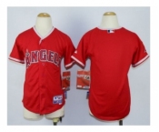 youth mlb jerseys los angeles angels blank red