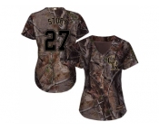 Women Colorado Rockies #27 Trevor Story Camo Realtree Collection Cool Base Stitched MLB Jersey