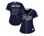 Women's Tampa Bay Rays #22 Chris Archer Dark Blue Alternate Stitched MLB Jersey